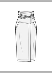 SKIRT Fashion technical drawings vector template