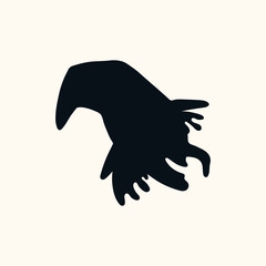 Hand drawn vector illustration of a witch head in a hat. Isolated objects on white background. Silhouette drawing. Design concept, element for Epiphany in Italy, Halloween card, banner.