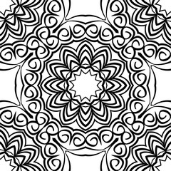 Floral Geometric Pattern with hand-drawing seamless. illustration. For fabric, textile, bandana, pillowcarpet print.
