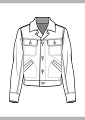 OUTER Fashion technical drawings flat Sketches vector template