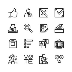 Voting and election icons set