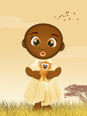 Obraz na płótnie Canvas illustration of black child
