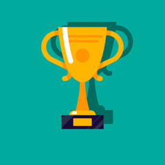 gold cup vector sign symbol modern flat outline