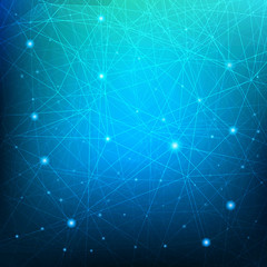Triangular tech background with connections. Vector illustration.