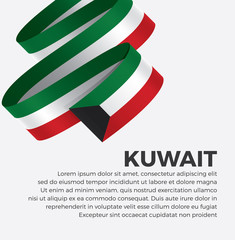 Kuwait flag for decorative.Vector background