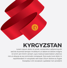 Kyrgyzstan flag for decorative.Vector background