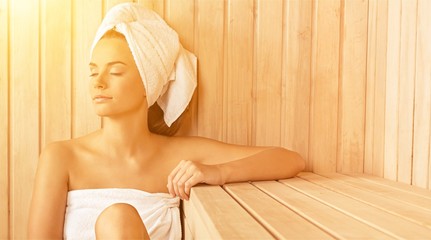 Health spa female relax relaxation girl beauty spa sauna