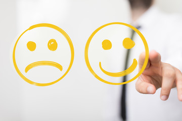 mood smiley in hand