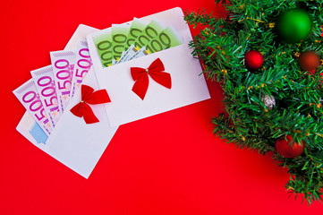 Euro in white envelope for gift