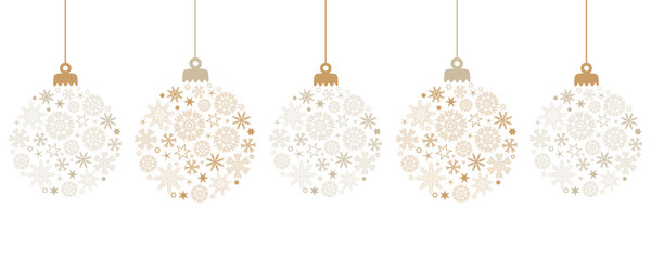 hanging bright christmas ball decoration with snowflakes vector illustration EPS10