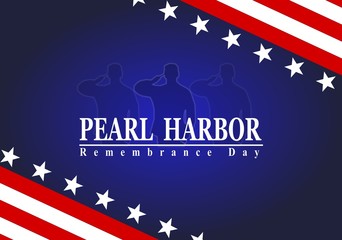 Pearl Harbor Remembrance Day  background  with American flag