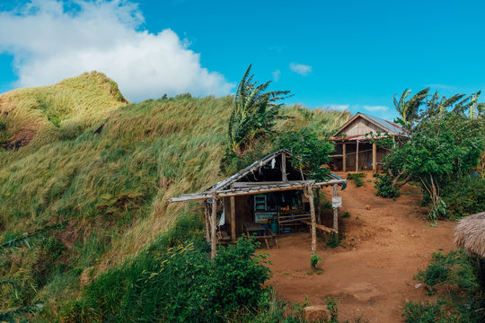 A hiking trail of Mount Batulao in the province of Batangas, Philippines