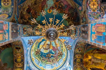 Fototapeta na wymiar interior of a Russian church