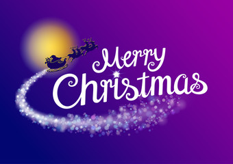 Naklejka na ściany i meble Merry Christmas & Santa typography template. Xmas card or invitation. Vector EPS file.