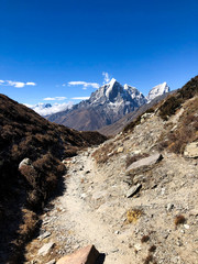 Man resting and watching the mountains meditation 