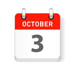 October 3 Calendar Date Design