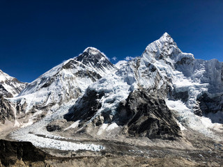 The majestic mountains of Nepal. Rivers and forests. Sunny 