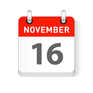 November 16 Calendar Date Design