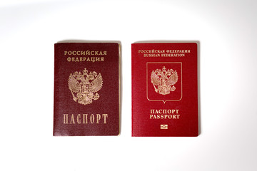 passport and passport of the Russian Federation on a white background