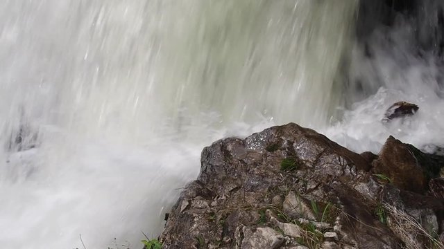 Rapid stream of a mountain river.