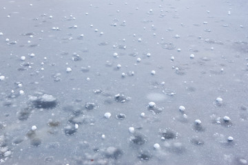 Frozen river. Winter scene