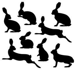 8 Bunnies Silhouette