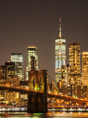 Fototapeta premium Nowy Jork Brooklyn Bridge i Manhattan