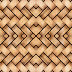 Weaved wood background, 3d illustration.