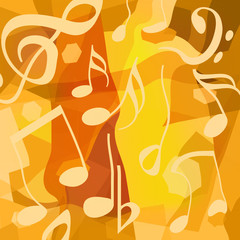 Naklejka premium Abstract creative art music background with liquid muscal notes