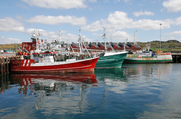 Fishing ships on the quay in Killybegs Donegal Ireland