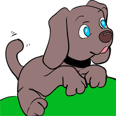 Beagle dog on white background illustration. Vector
