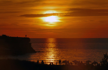 Sunset at Cala Saona in Formentera, Balearic Islands, Mediterranean Sea