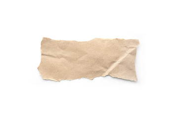 Obraz premium Ripped vintage paper background. Torn brown paper on white.