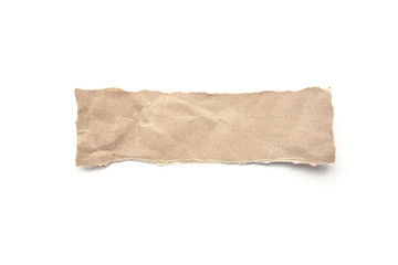 Obraz premium Ripped vintage paper background. Torn brown paper on white.