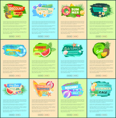 Obraz premium Advertisement Leaflets Set Discount Promo Posters