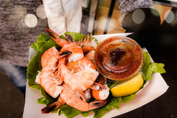 salade de crevettes au port de San Francisco