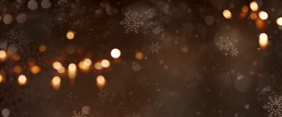 Christmas background with bokeh and snowflakes