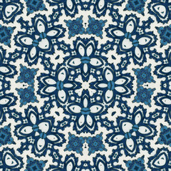 blue and white ceramic pattern, porcelain background texture, damask design style, 3d illustration.
