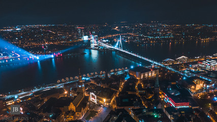 Aero phot from the sky on Riga city. Staro Riga.