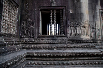 Light shadow of Angkor Wat the World Heritage and also one of seven wonder world in Siem Reap, Cambodia