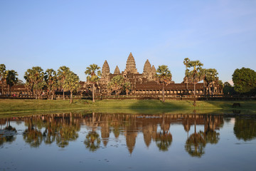 Fototapeta na wymiar Entrance of Angkor Wat the World Heritage and also one of seven wonder world in Siem Reap, Cambodia