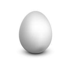 Realistic chicken egg isolated on white background