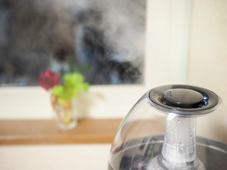 Humidifire steam in the room.