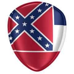 3d rendering of a Mississippi USA State flag icon.