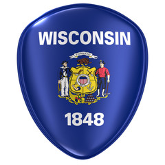 3d rendering of a Wisconsin USA State flag icon.