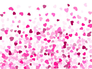 Hearts confetti flying vector background graphic design.