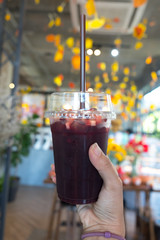 Cold black coffee with ice