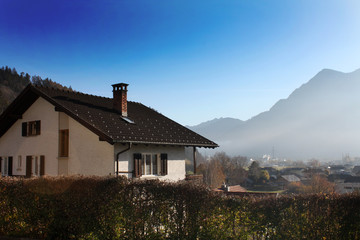 Fototapeta na wymiar Landscape with house in Austria 