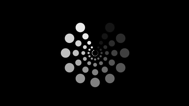 4K Animation - loading white circle icon on black background. Circle on center place for your logo and text. Motion graphic and animation background.