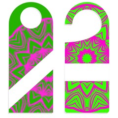 set of door hangers isolated on white background. Design with floral mandala ornament. Vector illustration